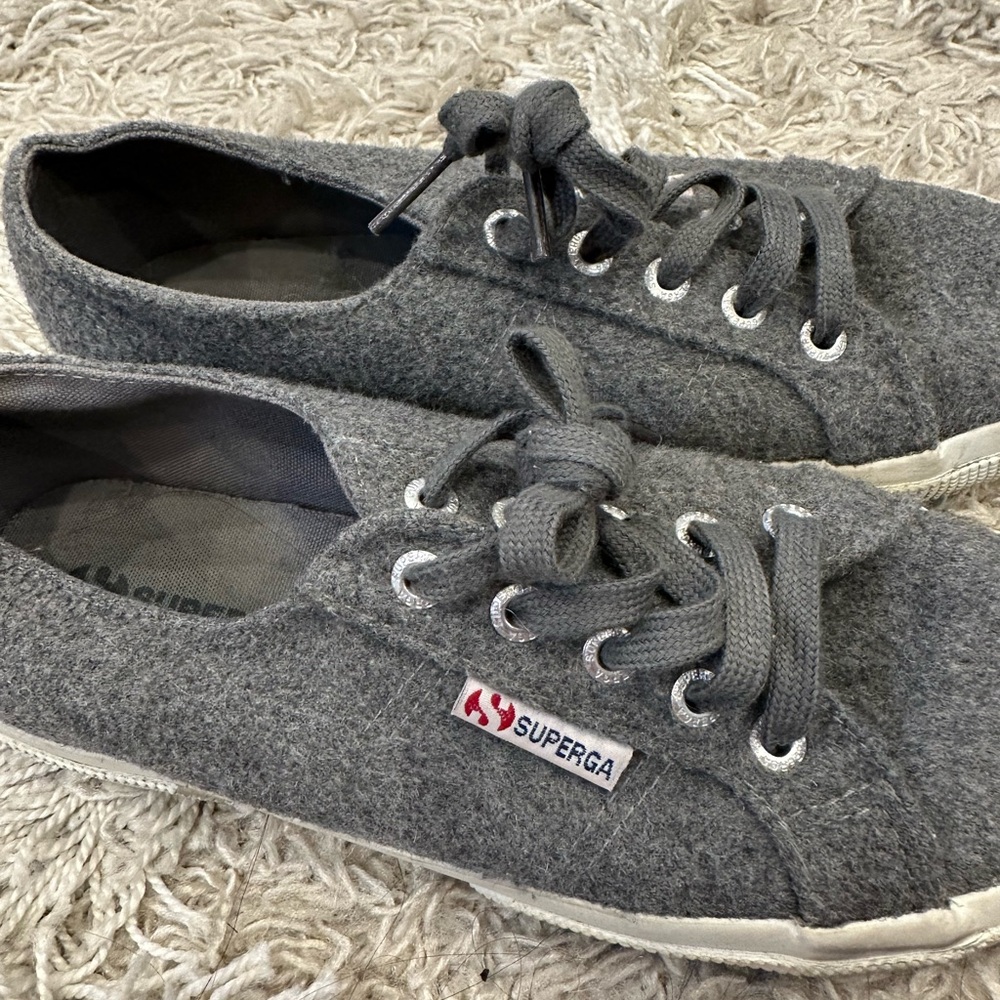 Superga Men's Gray Wool Low-Top Sneakers